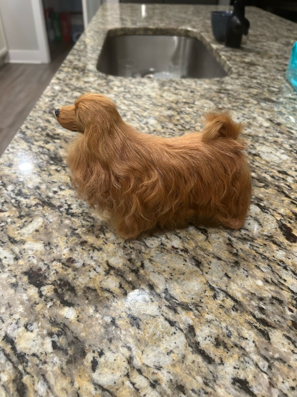 Irish Setter Long Hair Realistic Fur Figurine- Resin Base BEAUTIFUL VERY RARE